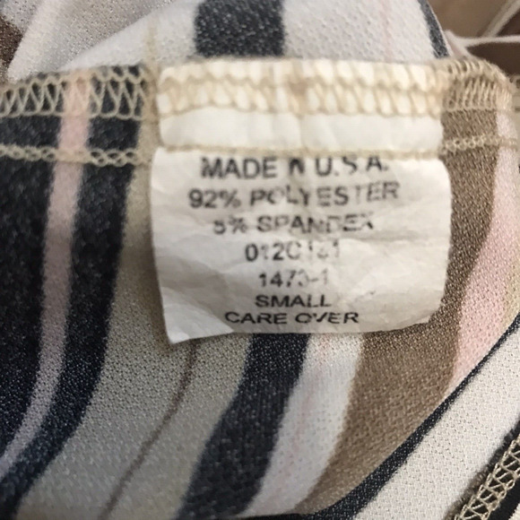 Jessica Max Top Womens Size S Small Striped Tie Cap Short Sleeves Business Work - Picture 4 of 5